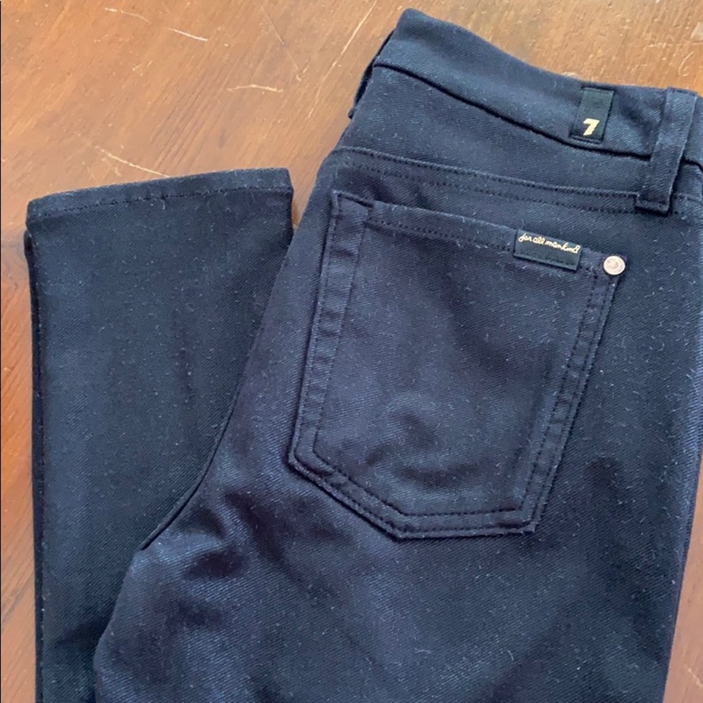 7 for all mankind skinny sparkle black jeans